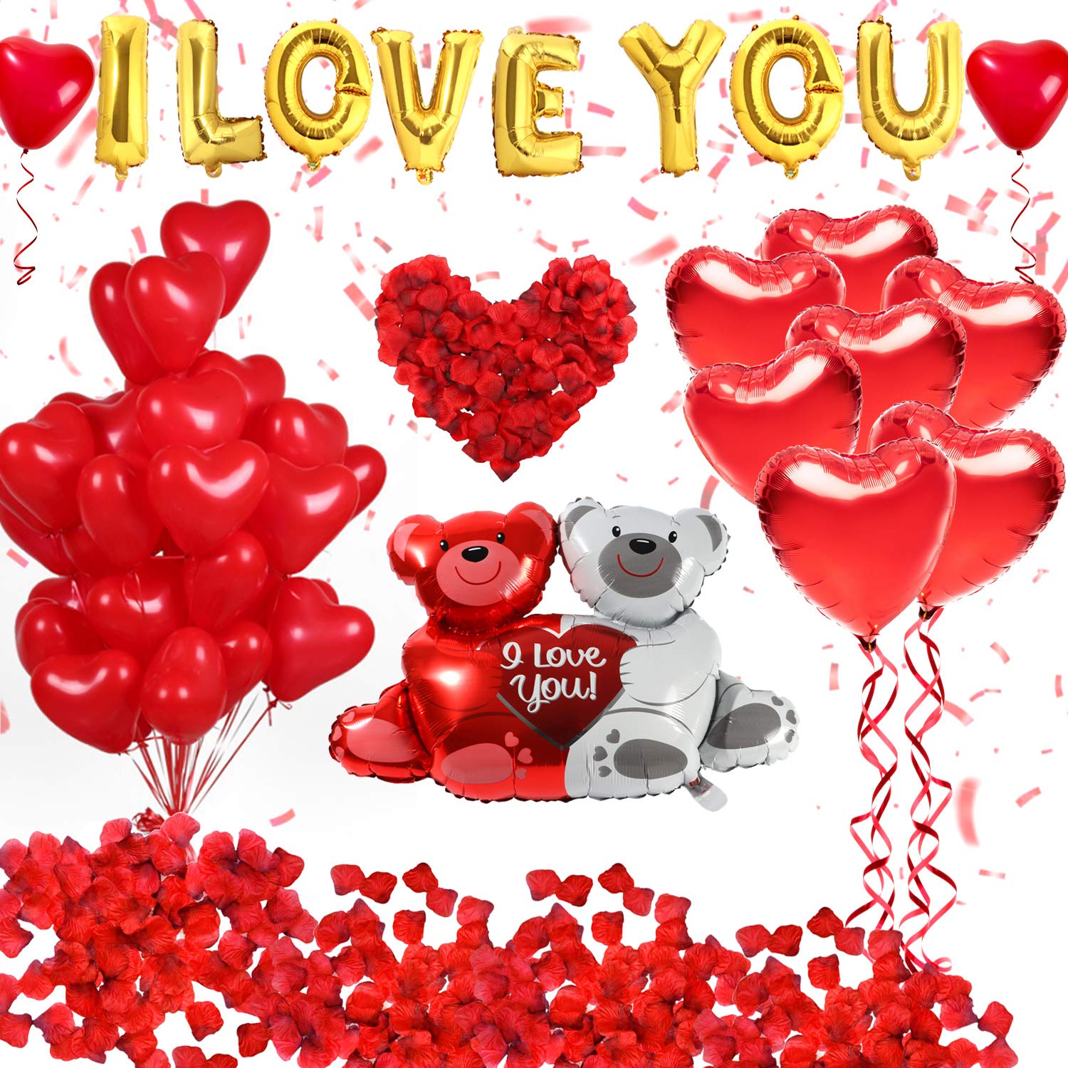 Amazon.com: Golray 40 Pack I Love You Balloons and Heart Balloons